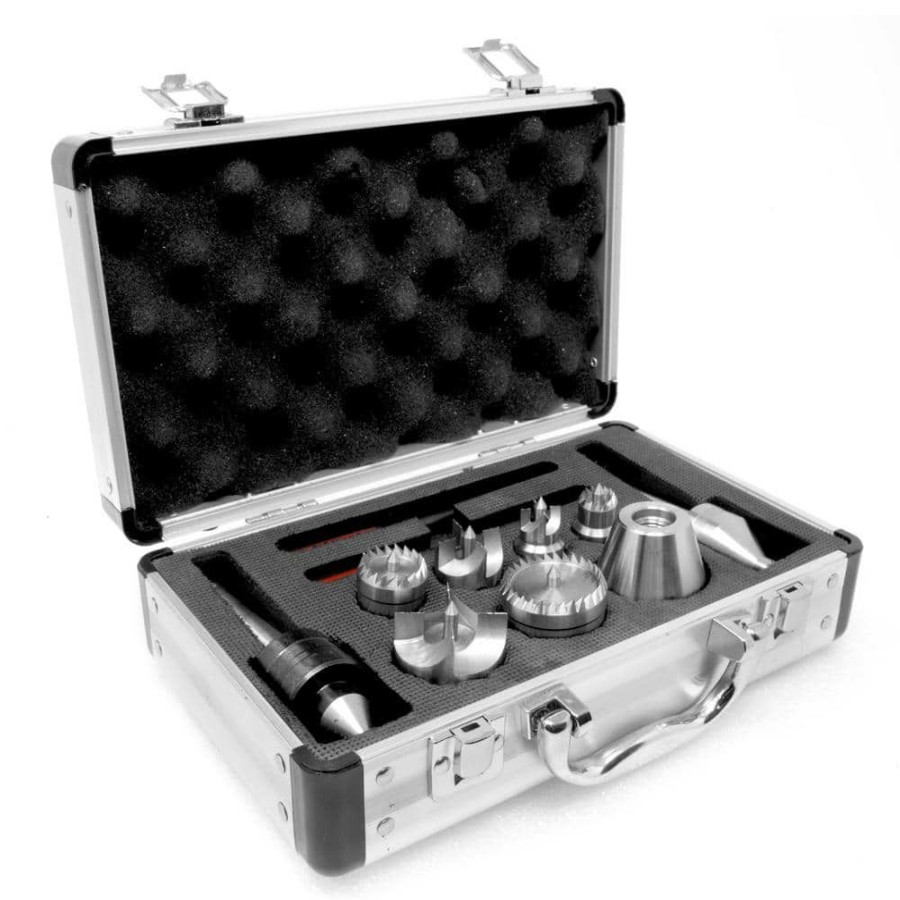 Tools * | Mt2 Wood Lathe Drive And Live Center Kit With Aluminum Case (9-Piece) By Wen