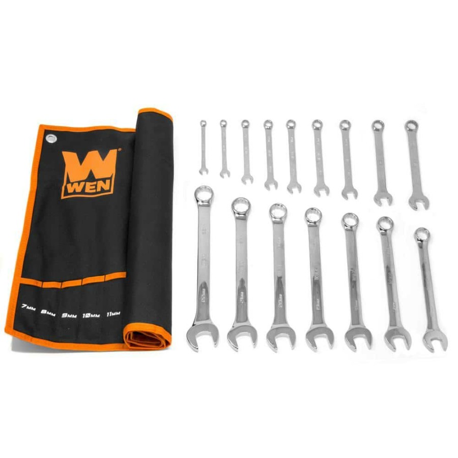 Tools * | Professional-Grade Metric Combination Wrench Set With Storage Pouch (16-Piece) By Wen