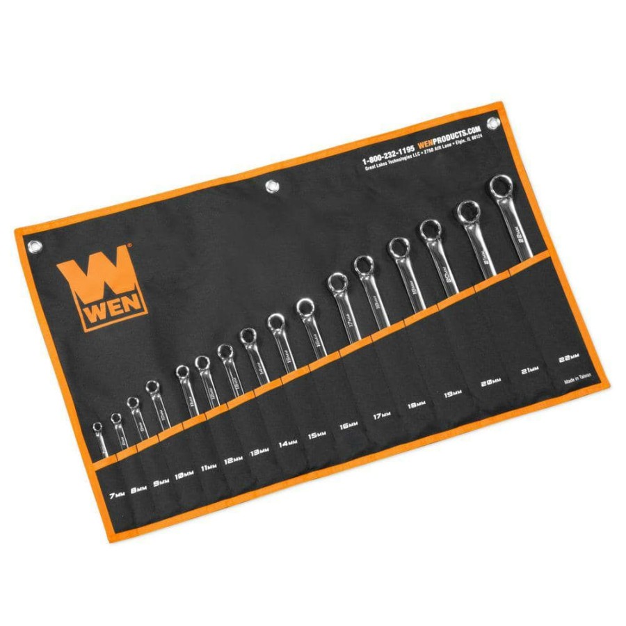 Tools * | Professional-Grade Metric Combination Wrench Set With Storage Pouch (16-Piece) By Wen