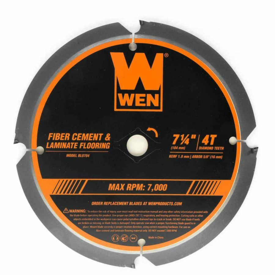 Tools * | 7-1/4 In. 4-Tooth Diamond-Tipped (Pcd) Professional Circular Saw Blade For Fiber Cement And Laminate Flooring By Wen