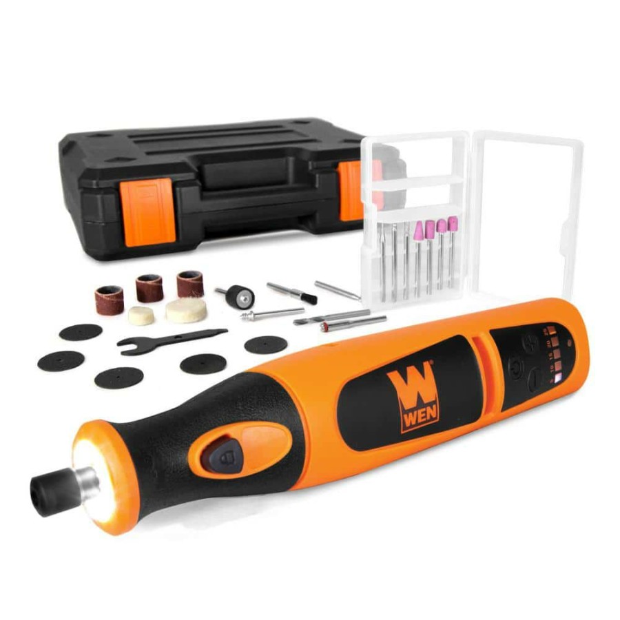 Tools * | Variable Speed Lithium-Ion Cordless Rotary Tool Kit With 24-Piece Accessory Set, Charger, And Carrying Case By Wen