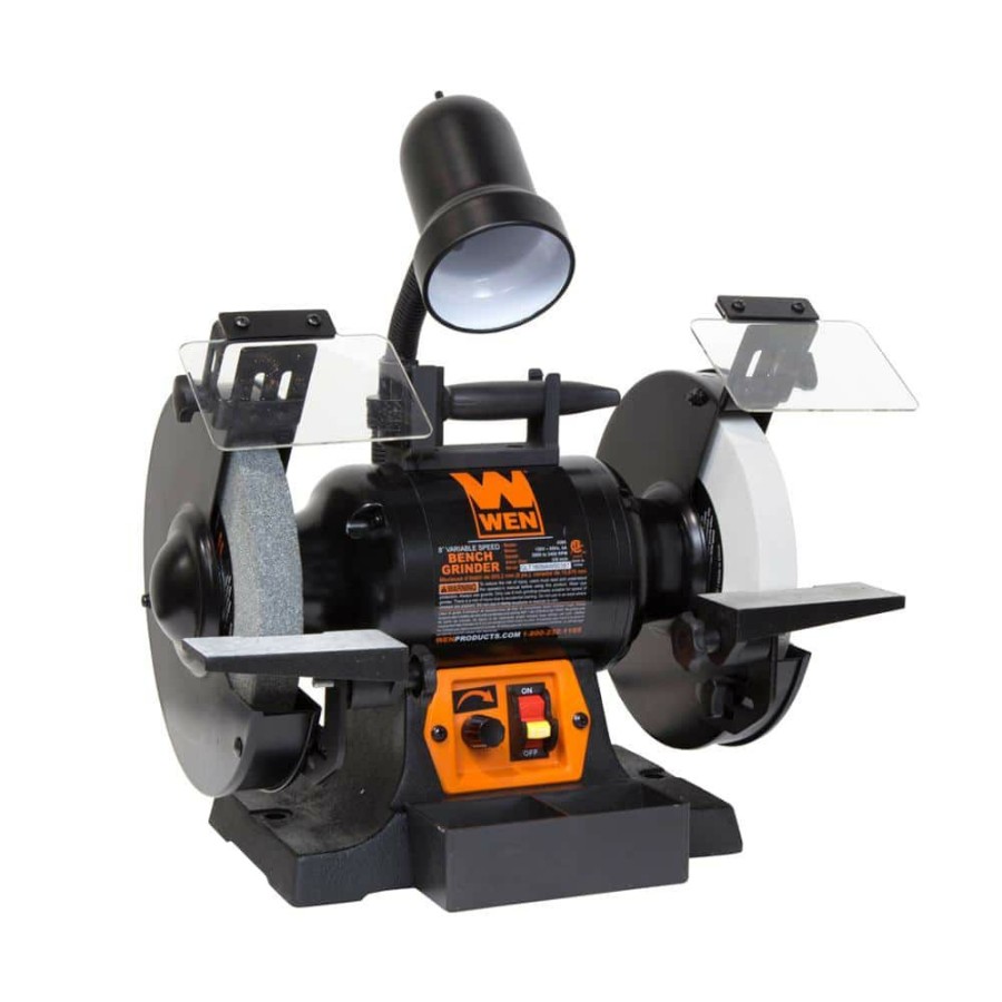 Tools * | 8 In. 5 Amp Variable Speed Bench Grinder With Flexible Work Light By Wen