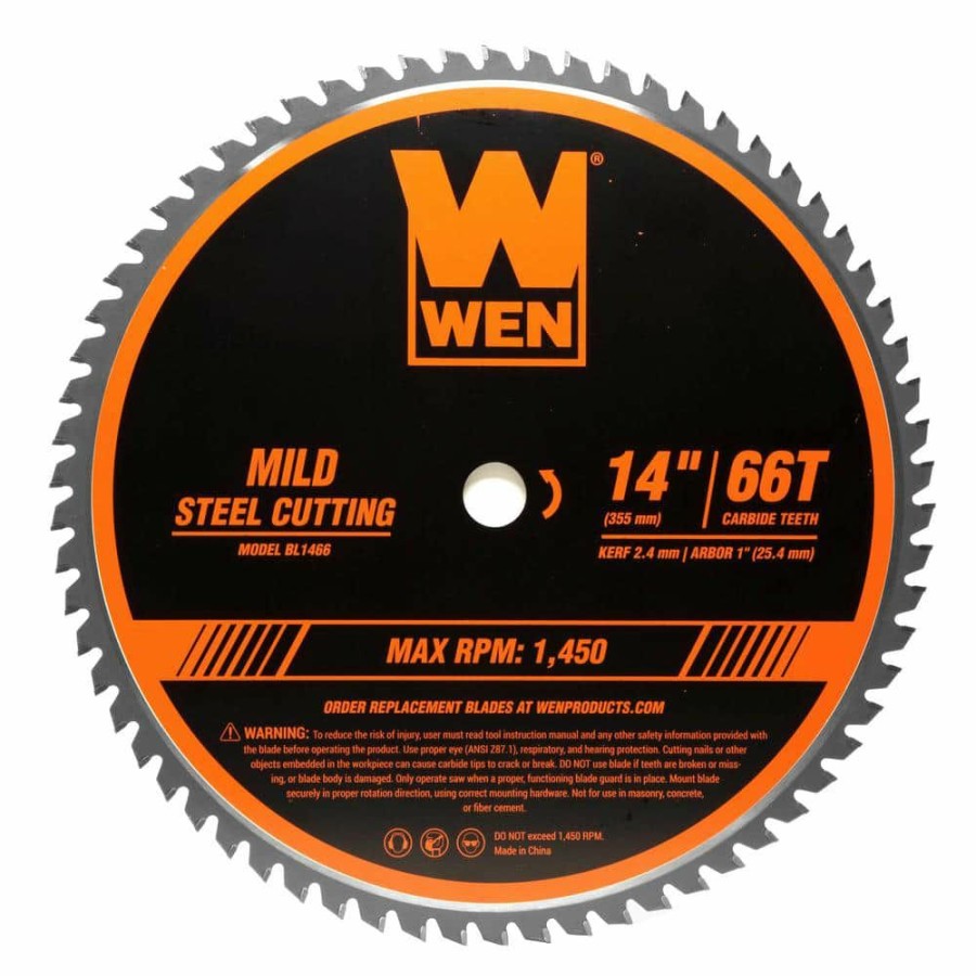 Tools * | 14 In. 66-Tooth Carbide-Tipped Professional Metal Saw Blade For Mild Steel Cutting By Wen