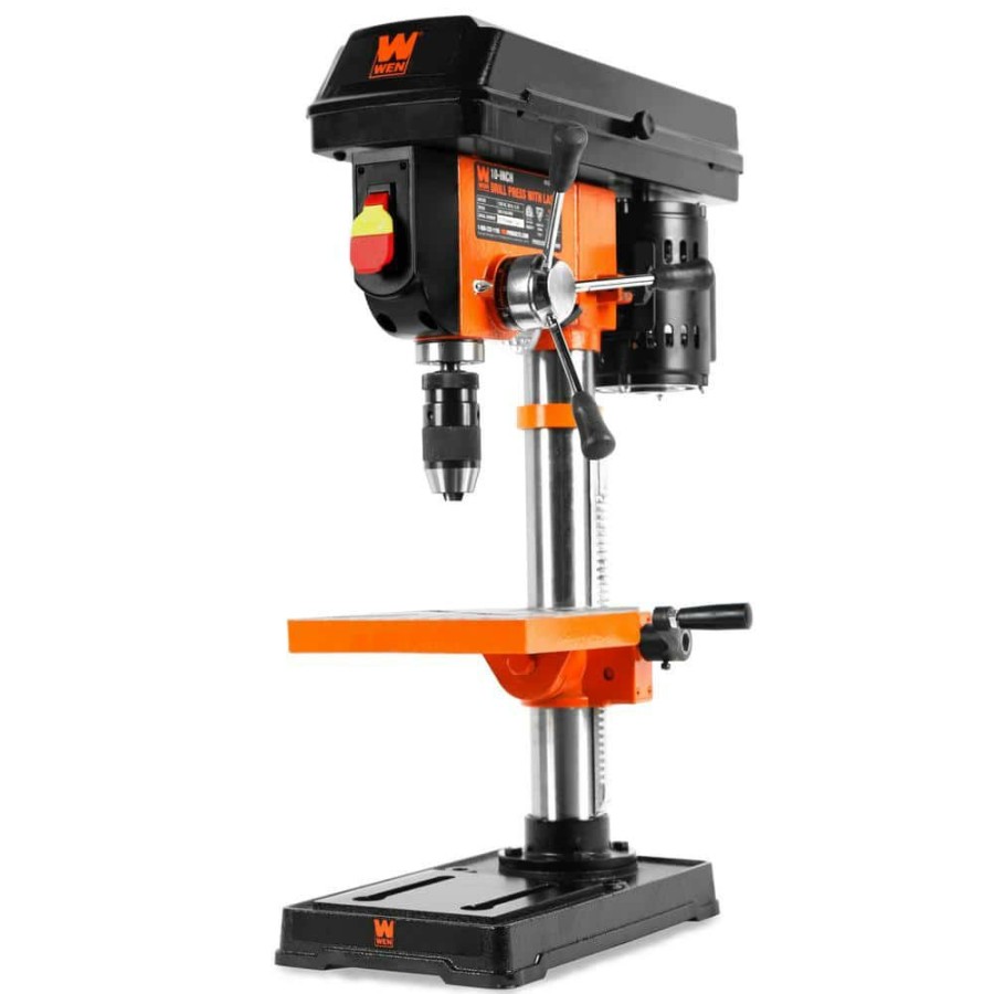 Tools * | 3.2 Amp 10 In. 5-Speed Cast Iron Benchtop Drill Press With Laser And 1/2 In. Keyless Chuck By Wen