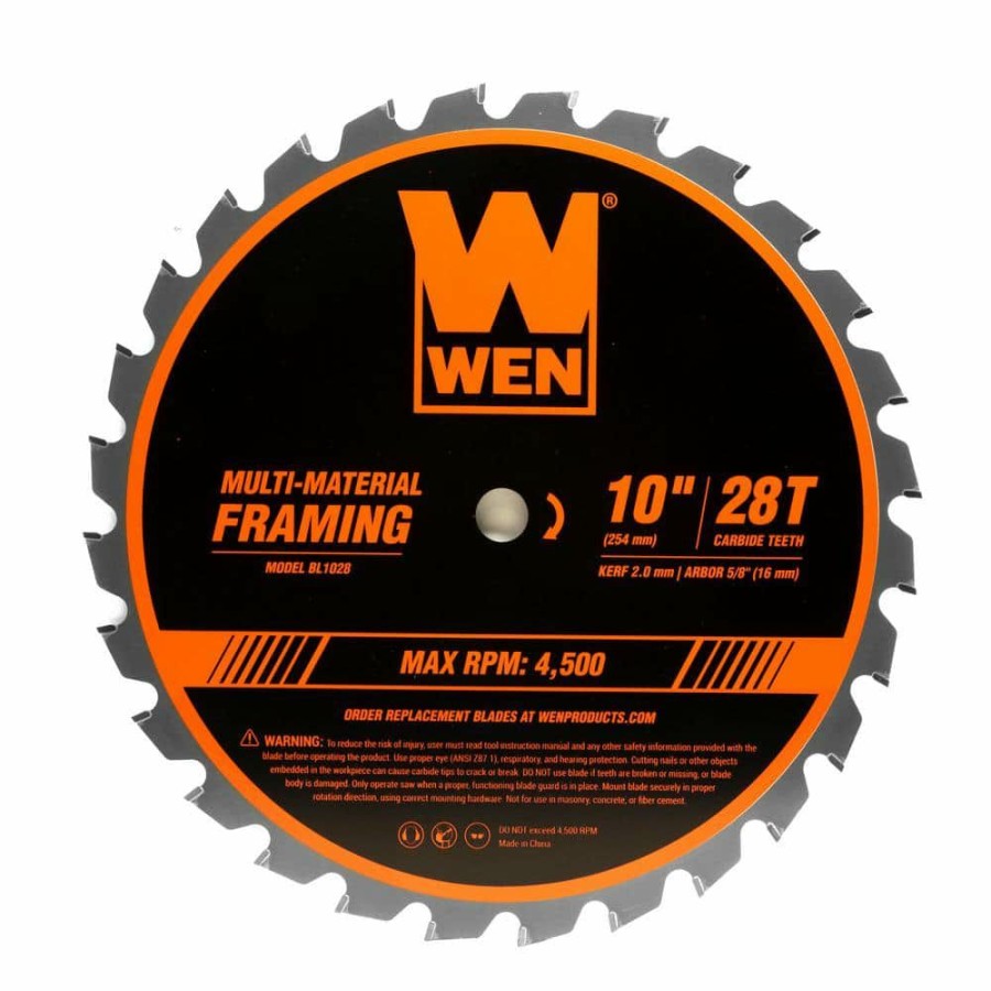 Tools * | 10 In. 28-Tooth Carbide-Tipped Professional Multi-Material Framing Saw Blade By Wen