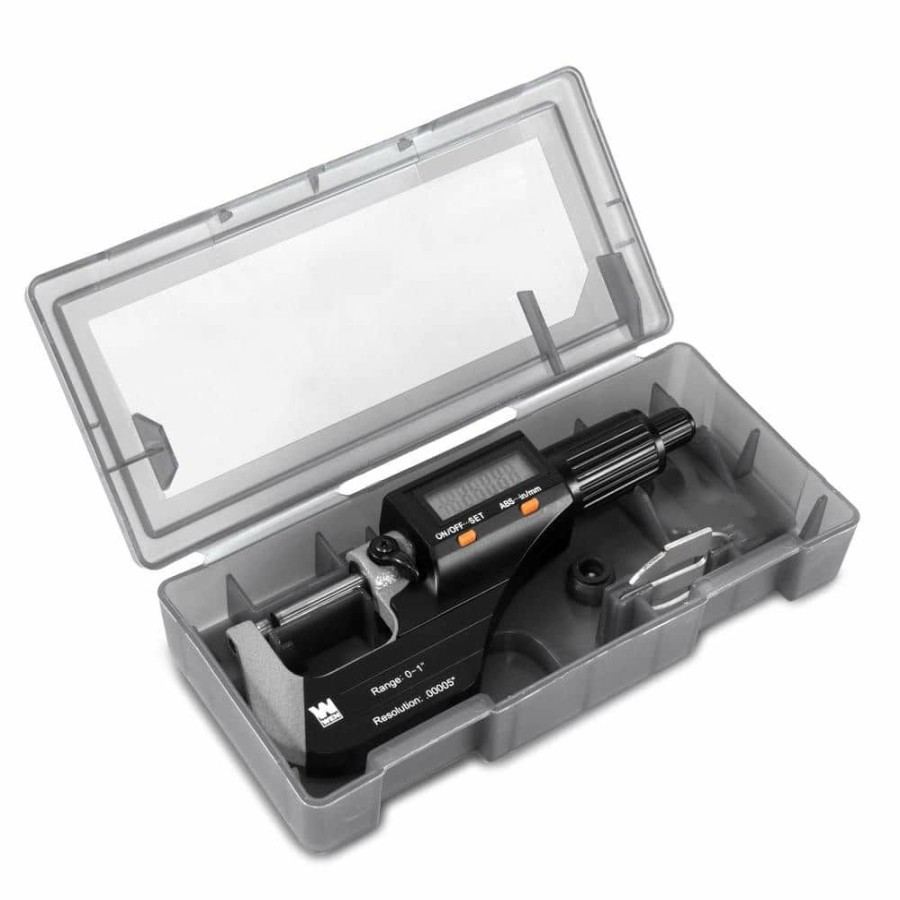 Tools * | Standard And Metric Digital Micrometer With 0 In. To 1 In. Range, 0.00005 In. Accuracy, Lcd Readout And Storage Case By Wen