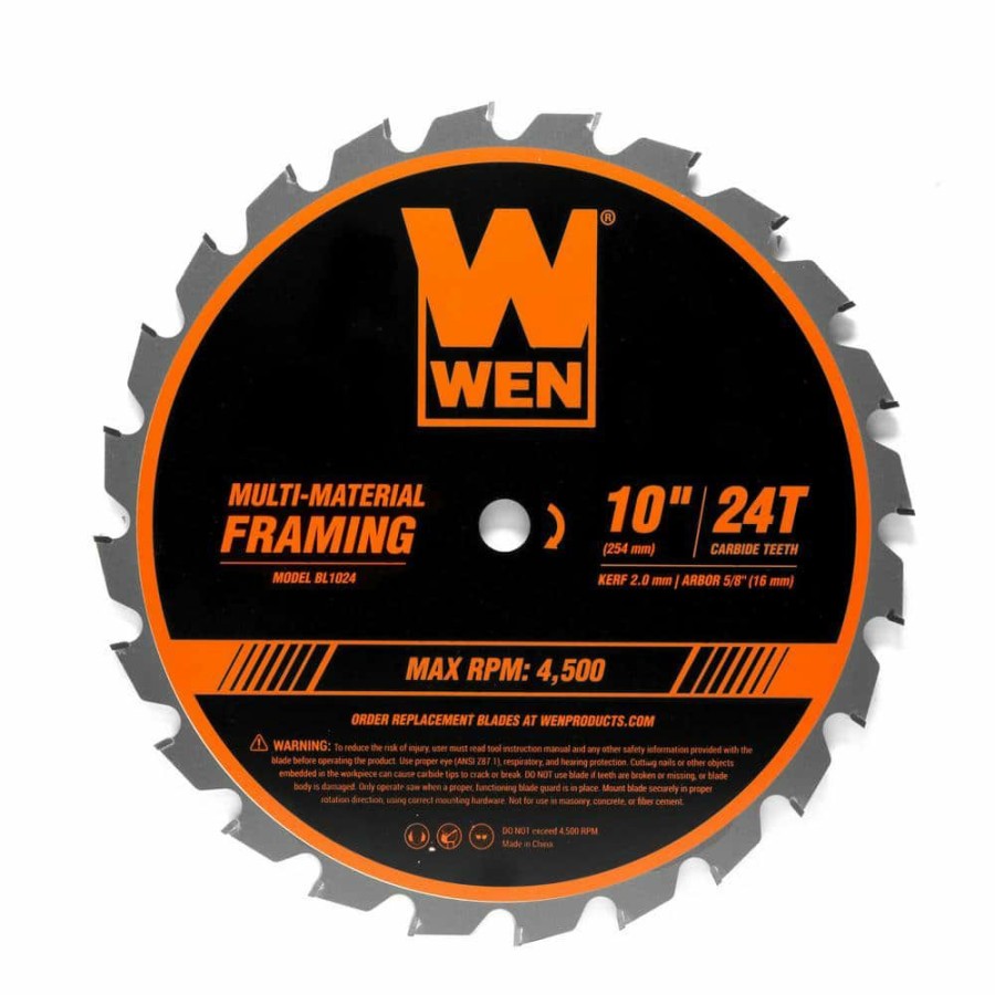 Tools * | 10 In. 24-Tooth Carbide-Tipped Professional Multi-Material Framing Saw Blade By Wen