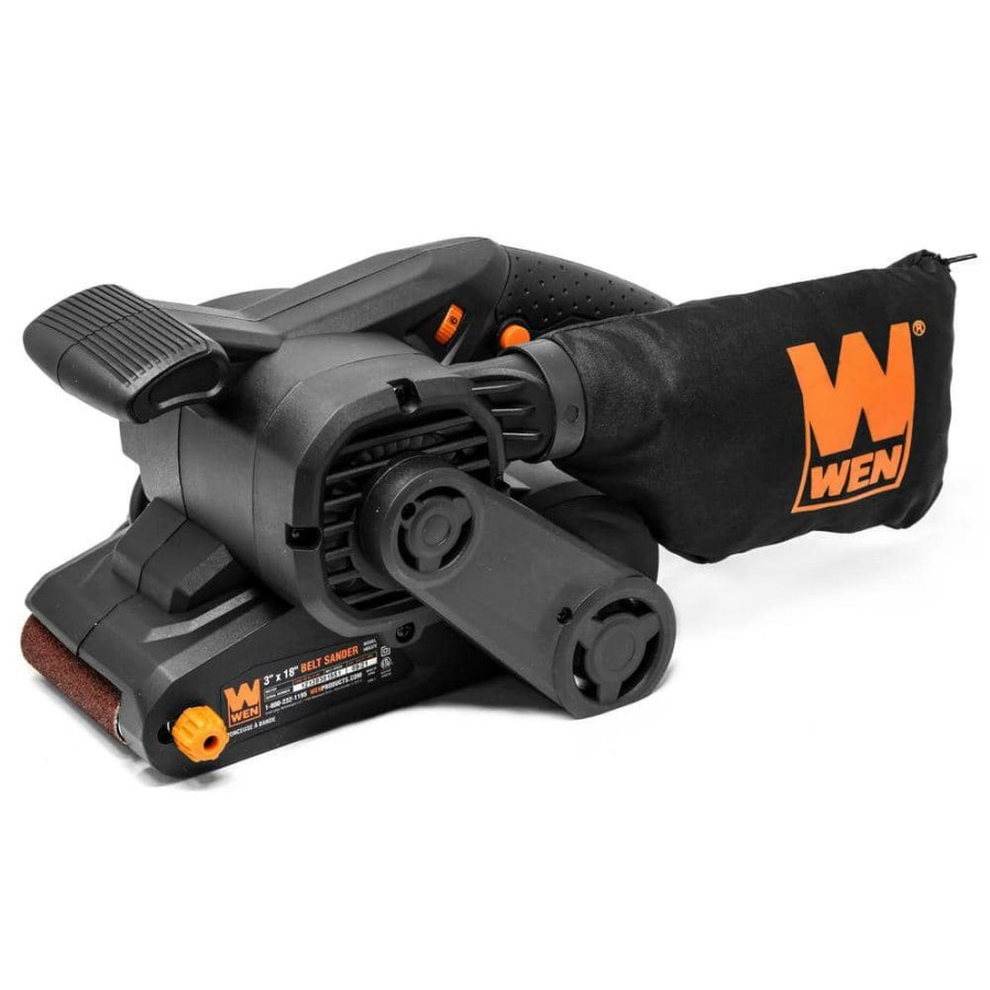 Tools * | 6.3 Amp Corded 3 In. X 18 In. Variable Speed Handheld Portable Belt Sander By Wen