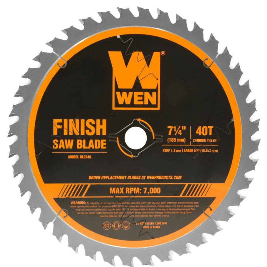 Tools * | 7.25 In. 40-Tooth Carbide-Tipped Professional Finish Saw Blade For Miter Saws And Circular Saws By Wen