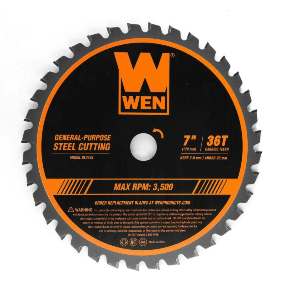 Tools * | 7 In. 36-Tooth Carbide-Tipped Professional Saw Blade For Steel Cutting By Wen