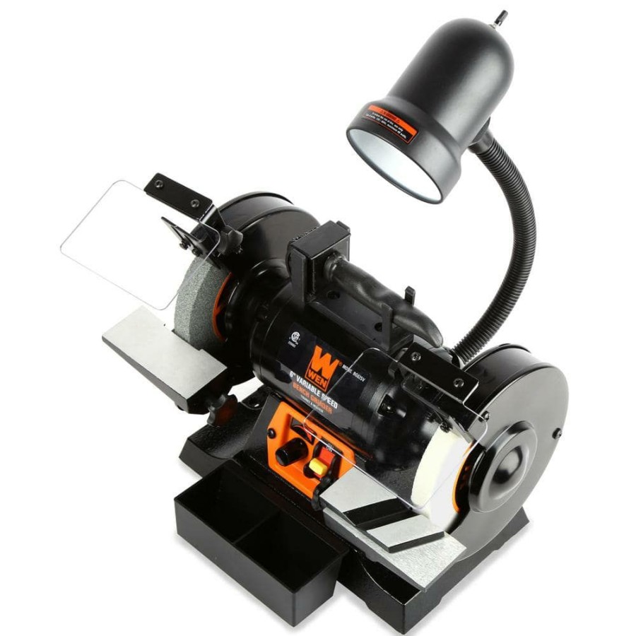 Tools * | 6 In. 2.5 Amp Variable Speed Bench Grinder With Flexible Work Light By Wen