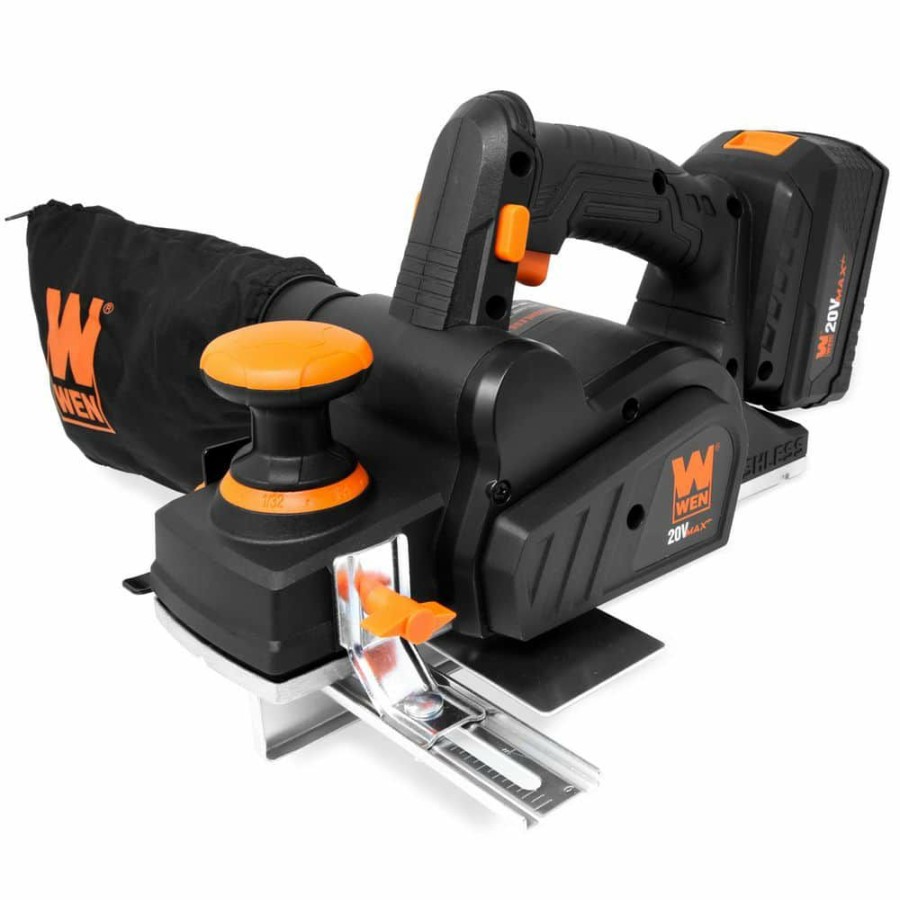 Tools * | 20-Volt Max Brushless Cordless 3-1/4 In. Hand Planer With 4.0 Ah Lithium-Ion Battery And Charger By Wen