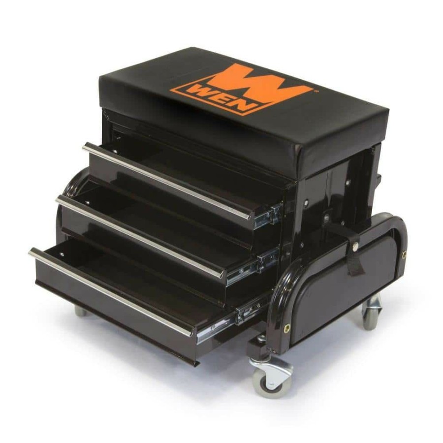 Tools * | 350-Pound Capacity Garage Glider Rolling Tool Chest Seat By Wen