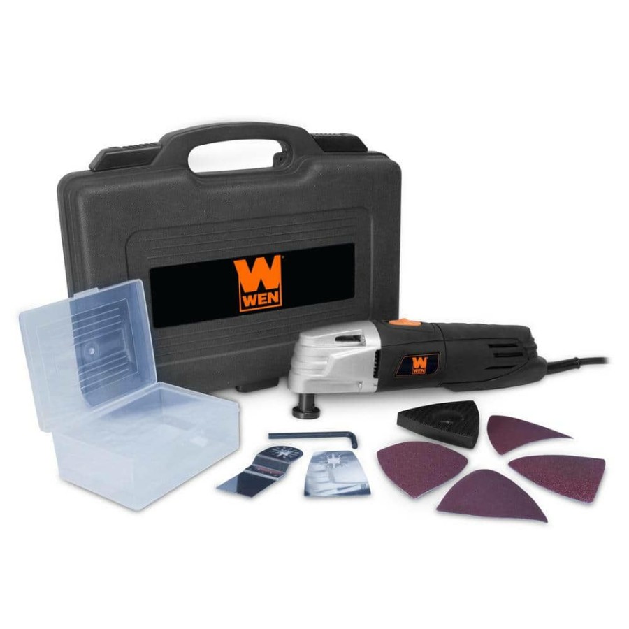 Tools * | 2 Amp Variable Speed Oscillating Multi-Function Tool Kit With Storage Case By Wen