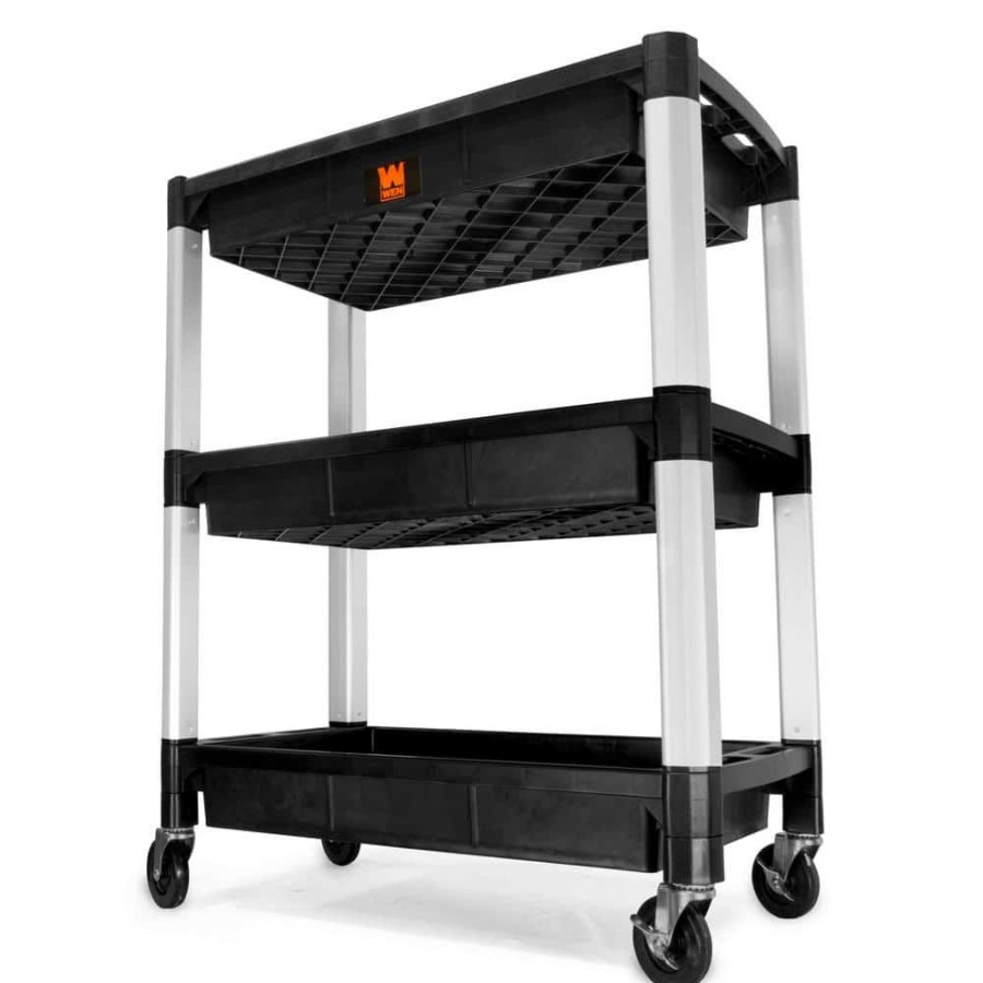 Tools * | 300 Lbs. Capacity 32 In. X 18.5 In. Triple Decker Service 3-Tray And Utility Cart By Wen