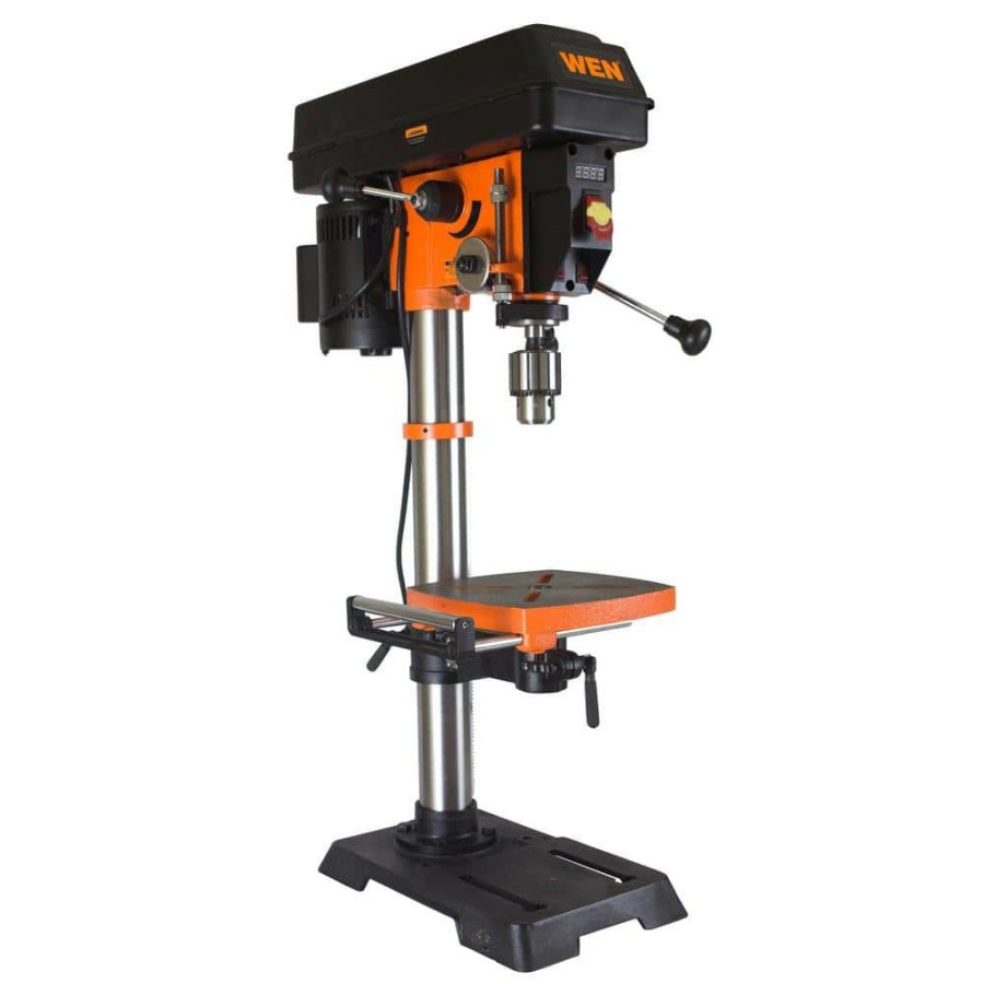 Tools * | 5-Amp 12 In. Variable Speed Cast Iron Benchtop Drill Press With Laser, Work Light, And 5/8 In. Chuck Capacity By Wen