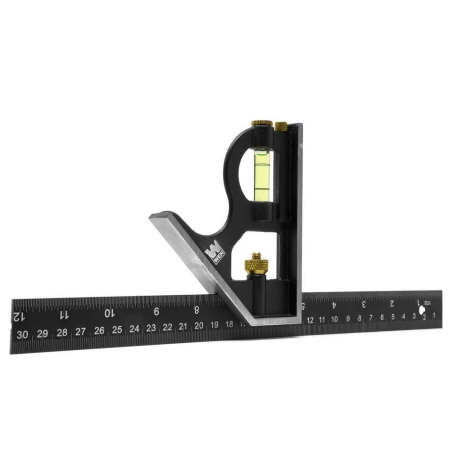 Tools * | 12 In. Aluminum Combination Square With Bubble Level By Wen