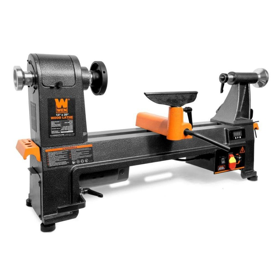 Tools * | 14 In. X 20 In. 6 Amp Variable Speed Benchtop Wood Lathe By Wen