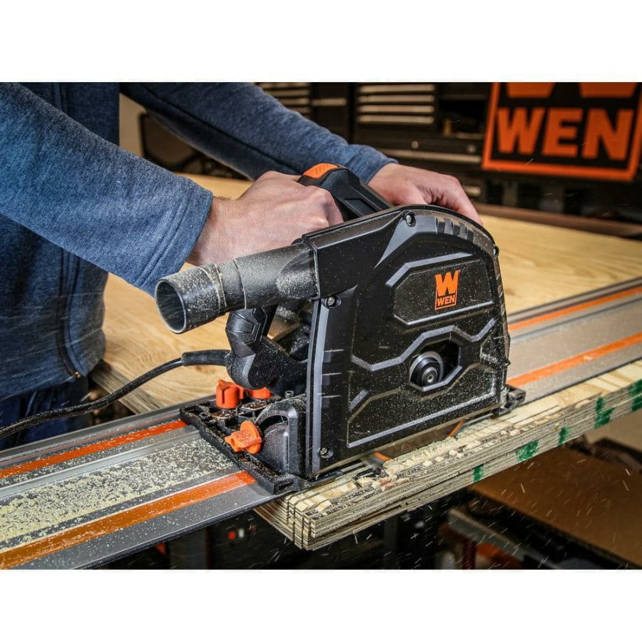 Tools * | 12 Amp 7-1/4 In. Variable Speed Plunge Cut Circular Track Saw By Wen