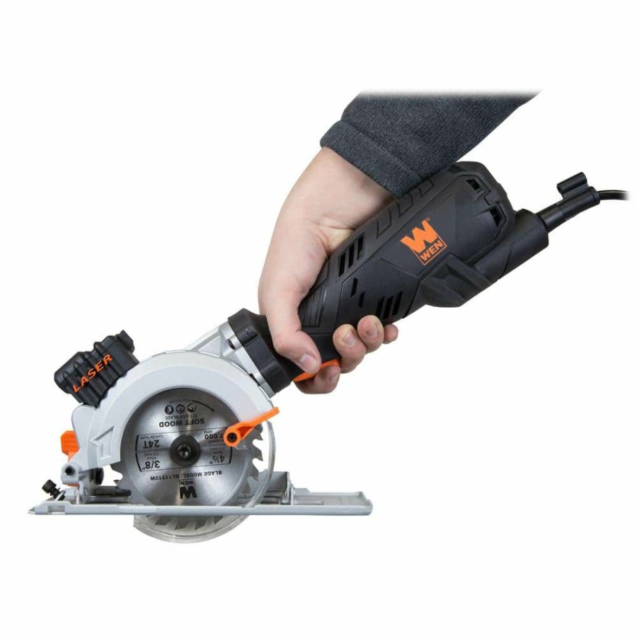 Tools * | 5 Amp 4-1/2 In. Beveling Compact Circular Saw With Laser And Carrying Case By Wen