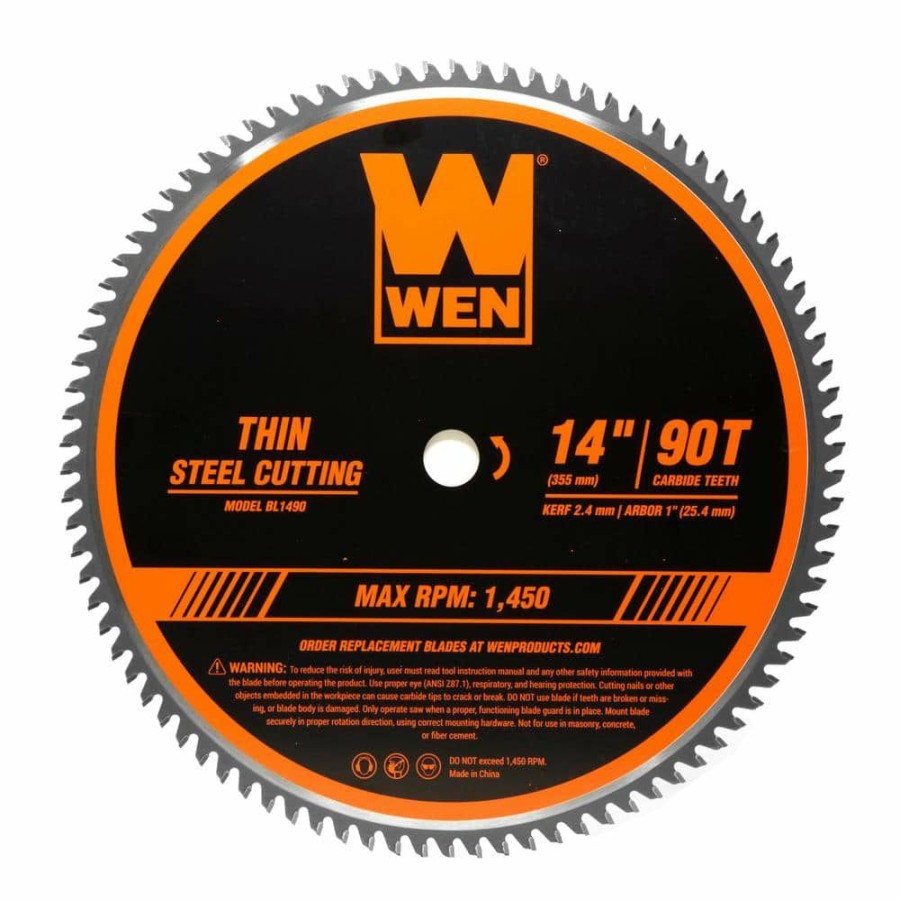 Tools * | 14 In. 90-Tooth Carbide-Tipped Professional Metal Saw Blade For Thin Steel Cutting By Wen