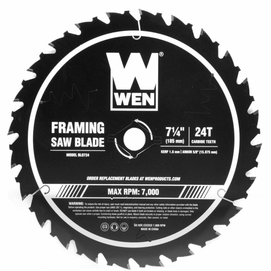 Tools * | 7.25 In. 24-Tooth Carbide-Tipped Professional Framing Saw Blade For Miter Saws And Circular Saws By Wen