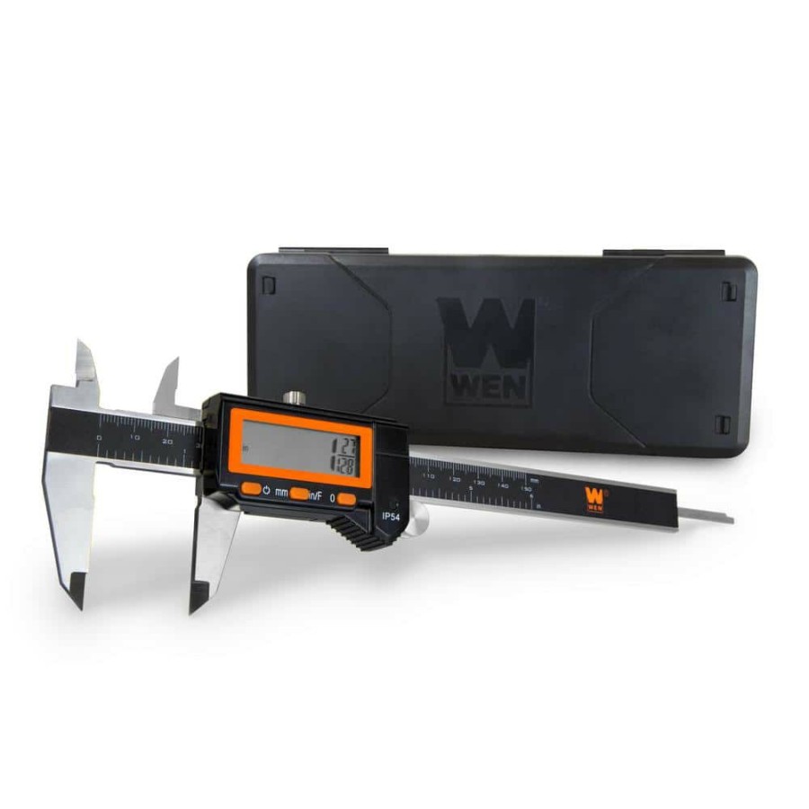 Tools * | 6.1 In. Electronic Stainless-Steel Water-Resistant Digital Caliper With Lcd Readout And Storage Case Ip54 Rated By Wen