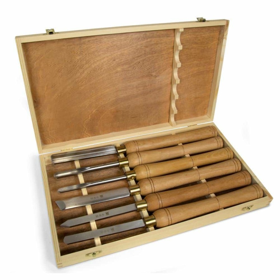 Tools * | Artisan Chisel Set With 6 In. High-Speed Steel Blades And 10 In. England Beech Handles (6-Piece) By Wen