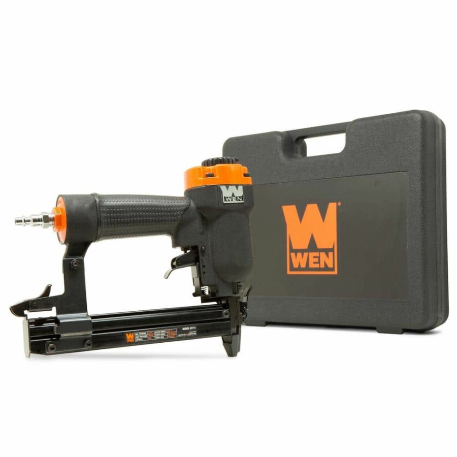 Tools * | 18-Gauge 3/8 In. To 1 In. Air-Powered 1/4 In. Narrow Crown Pneumatic Stapler By Wen