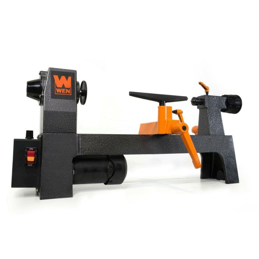 Tools * | 3.2 Amp 8 In. X 13 In. Variable Speed Mini Benchtop Wood Lathe By Wen