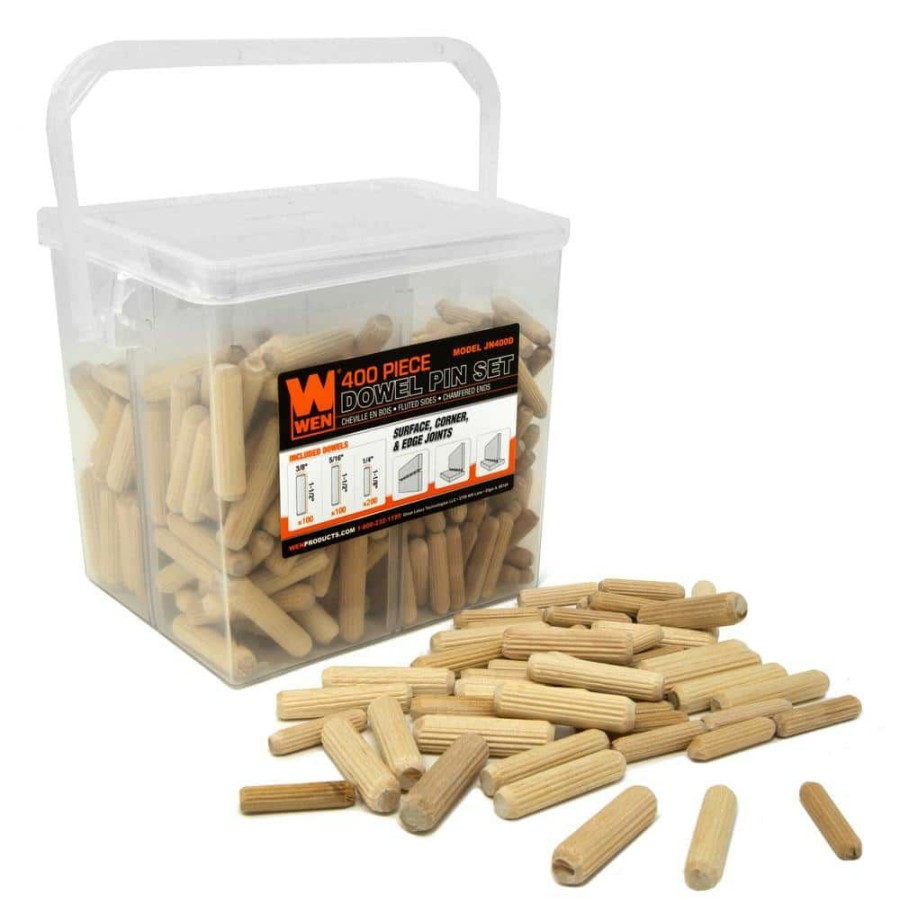 Tools * | Fluted Dowel Pin Variety Bucket With 1/4 In., 5/16 In., And 3/8 In. Woodworking Dowels (400-Piece) By Wen